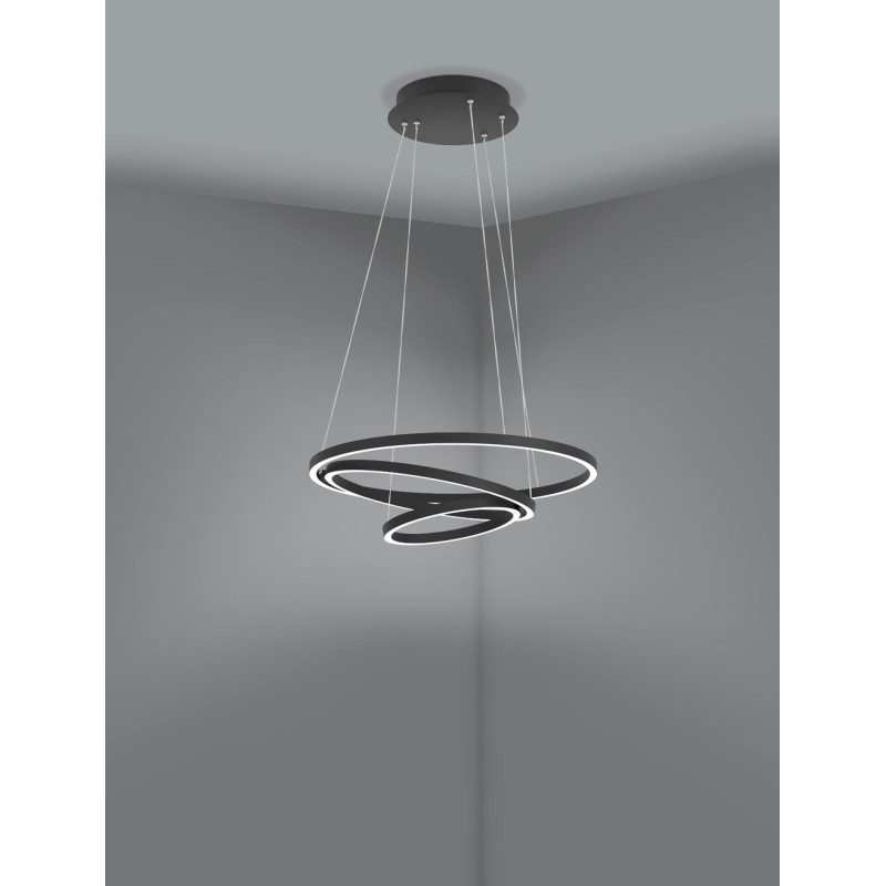 Suspension LED Lobinero-Z connectée noire Ø 58 cm 43