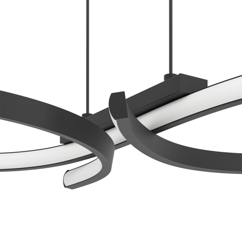 Suspension LED Serpins noire 66 x 30 cm 21 W EGLO