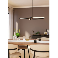 Suspension LED Serpins noire 66 x 30 cm 21 W EGLO