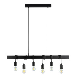 Suspension Townshend noire 6 x 40 W EGLO