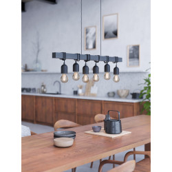 Suspension Townshend noire 6 x 40 W EGLO