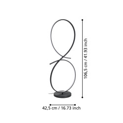 Lampadaire LED Serpins noir 20 W EGLO