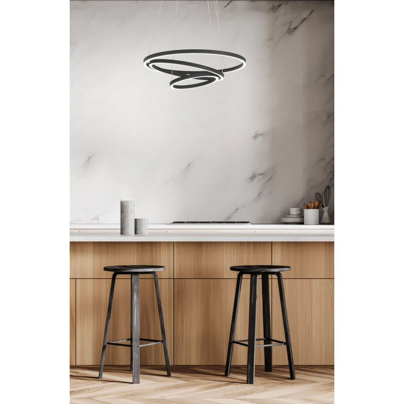 Suspension LED Lobinero-Z Noire - Maison Intelligente | EGLO