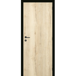 Bloc-porte fini Realwood Oak Vertical chêne naturel avec huisserie noire 63 x 201