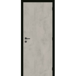 Bloc-porte fini Béton Silver avec huisserie noire 78 x 201