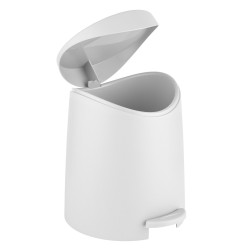 Poubelle à pédale, portes blanches, 3 L, | WENKO