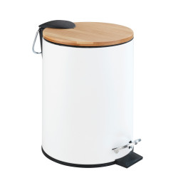Poubelle à pédale Tortona blanc mat 3L | WENKO