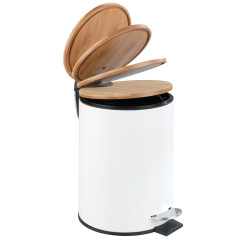 Poubelle à pédale Tortona blanc mat 3L | WENKO