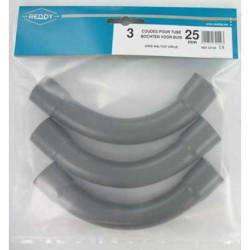Coude gris foncé Ø 25 mm 3 pièces REDDY
