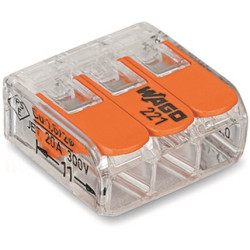 Borne à levier 3 connexions 4 mm² 10 pièces WAGO