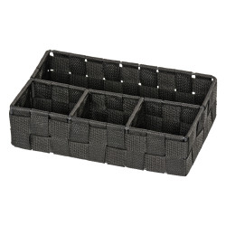 Boîte de rangement Adria 4 compartiments noire | WENKO