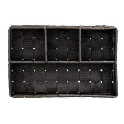 Boîte de rangement Adria 4 compartiments noire | WENKO