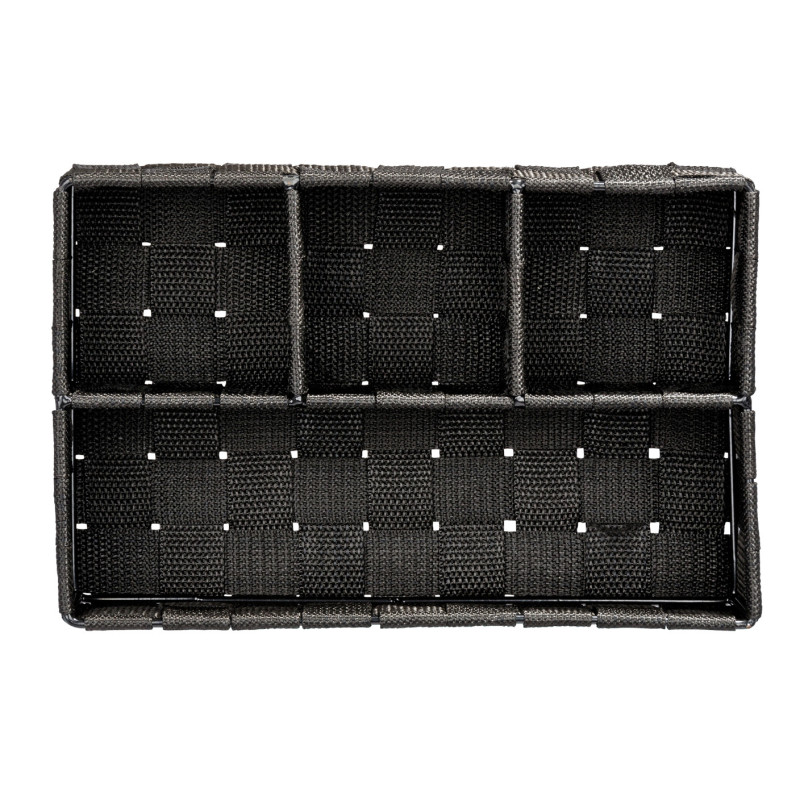 Boîte de rangement Adria 4 compartiments noire | WENKO