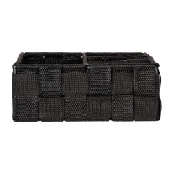 Boîte de rangement Adria 4 compartiments noire | WENKO