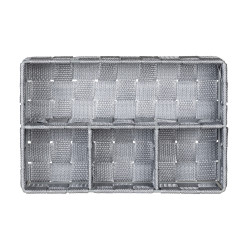 Boîte de rangement Adria 4 compartiments gris | WENKO