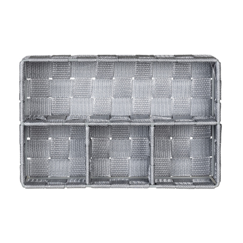 Boîte de rangement Adria 4 compartiments gris | WENKO