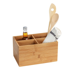 Box de rangement Terra 4 compartiments bambou | WENKO