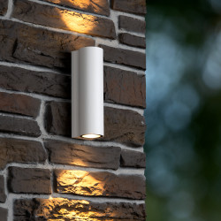 Applique extérieure LED Akra blanche 2 x 6