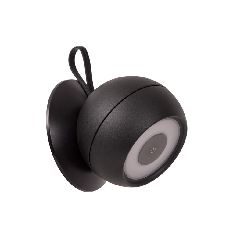 Applique extérieure LED Lunex noire sur batterie 2 W LUCIDE