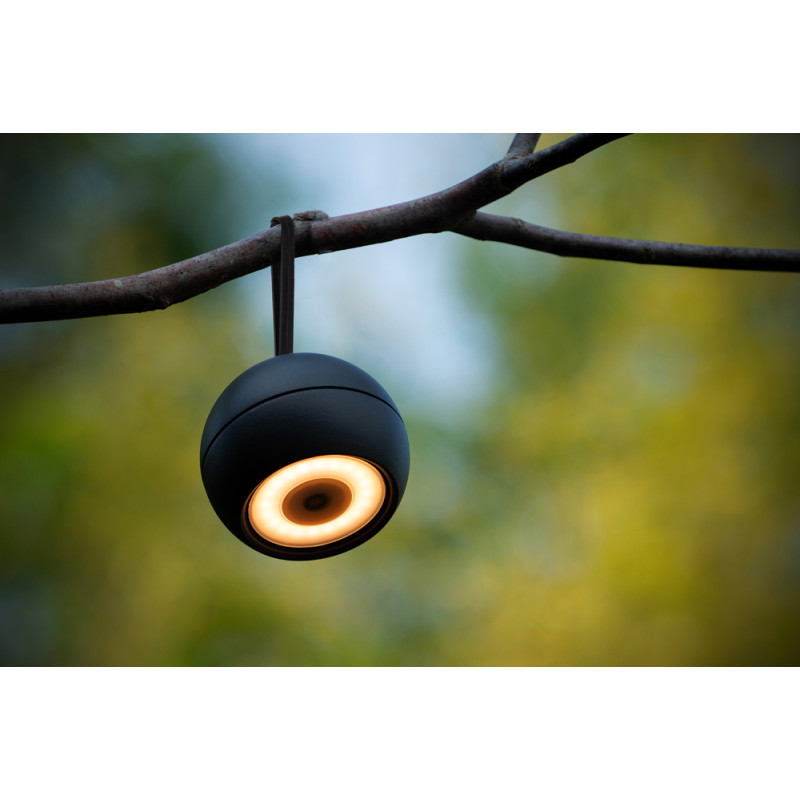 Applique extérieure LED Lunex noire sur batterie 2 W LUCIDE
