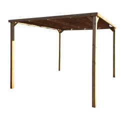 Pergola en bois avec toile d'ombrage 3 x 3 x 2
