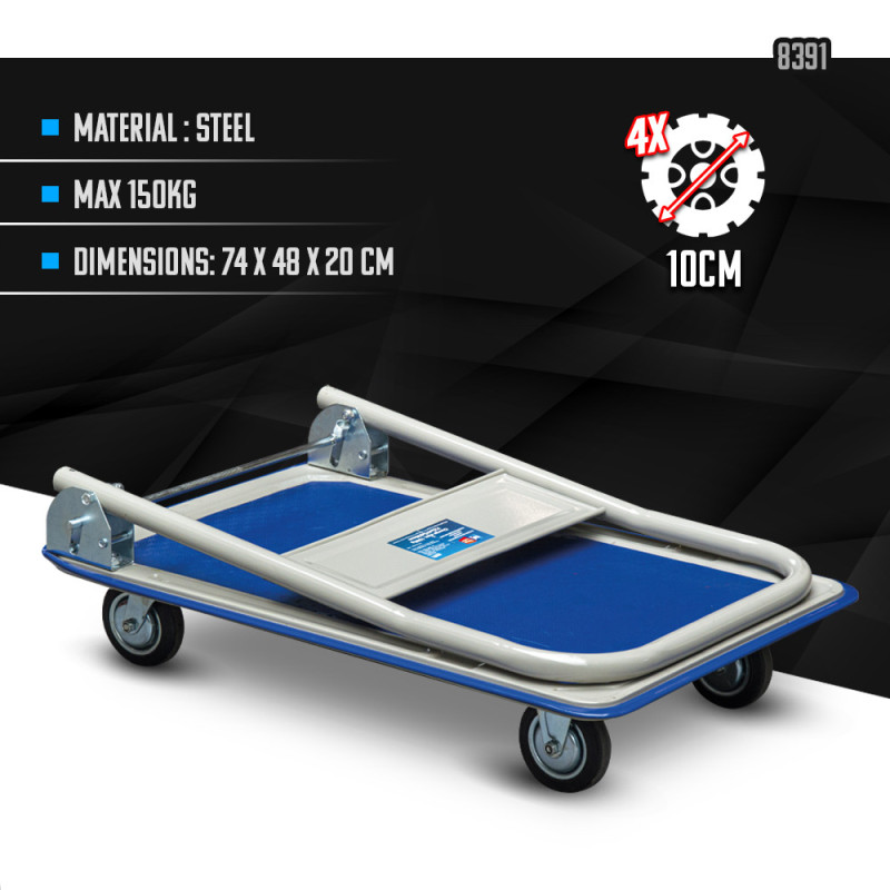 Chariot en acier 150 kg – Transport facile | WORKMEN STORAGE Chariot en acier 150 kg – Transport facile | WORKMEN STORAGE