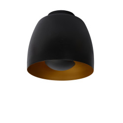 Plafonnier Nolan noir et or Ø 24 cm E27 60 W LUCIDE Plafonnier Nolan noir et or Ø 24 cm E27 60 W LUCIDE