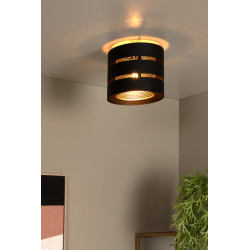 Plafonnier Rosas noir et or Ø 26 cm E27 40 W LUCIDE Plafonnier Rosas noir et or Ø 26 cm E27 40 W LUCIDE