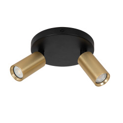 Spot Ritmo noir et or GU10 2 x 35 W LUCIDE Spot Ritmo noir et or GU10 2 x 35 W LUCIDE