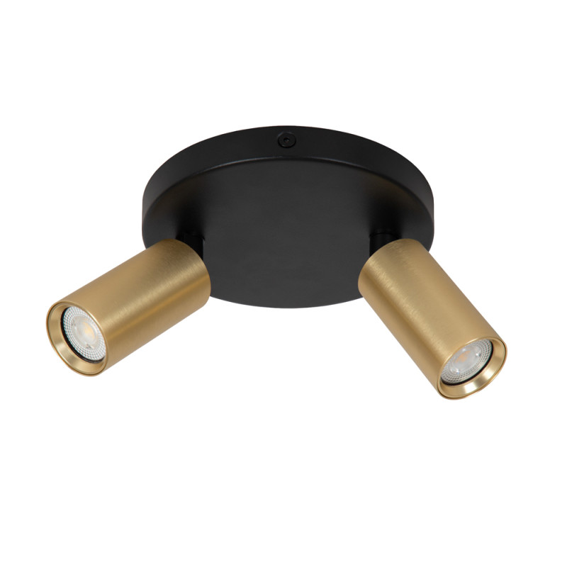 Spot Ritmo noir et or GU10 2 x 35 W LUCIDE Spot Ritmo noir et or GU10 2 x 35 W LUCIDE