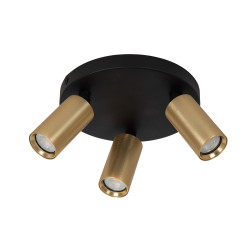 Spot Ritmo noir et or GU10 3 x 35 W LUCIDE Spot Ritmo noir et or GU10 3 x 35 W LUCIDE