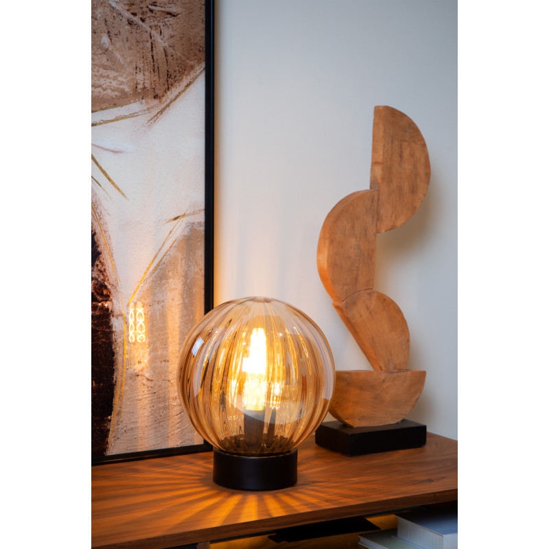 Lampe de table Monsaraz en verre ambre E27 40 W LUCIDE Lampe de table Monsaraz en verre ambre E27 40 W LUCIDE