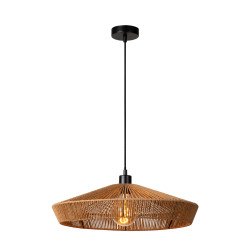 Suspension Yunkai naturel Ø 50 cm E27 60 W LUCIDE