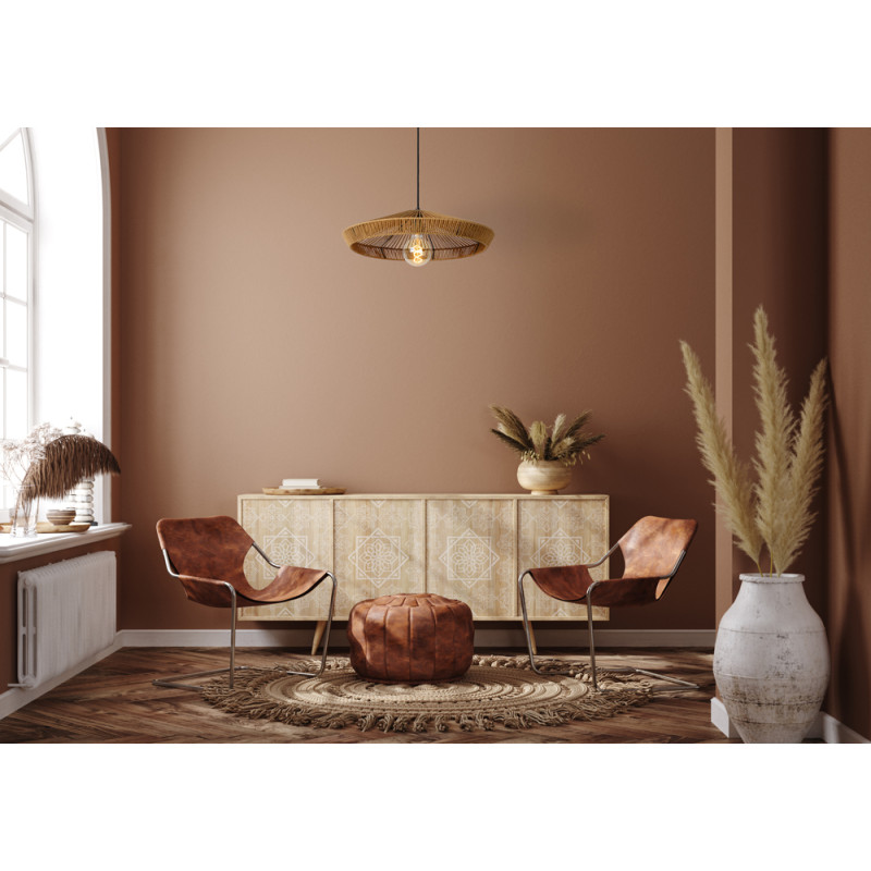 Suspension Yunkai naturel Ø 50 cm E27 60 W LUCIDE