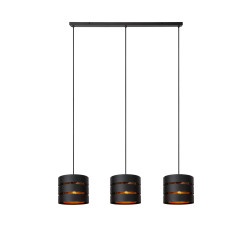 Suspension Rosas noire et or E27 3 x 40 W LUCIDE