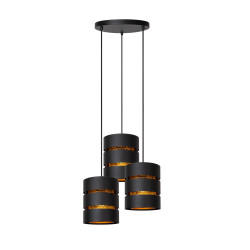Suspension Rosas noire et or Ø 43 cm E27 3 x 40 W LUCIDE