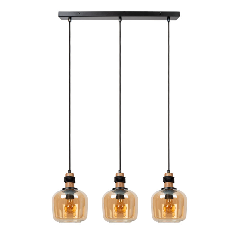 Suspension Ilona ambre E27 3 x 40 W LUCIDE Suspension Ilona ambre E27 3 x 40 W LUCIDE