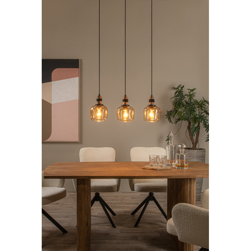 Suspension Ilona ambre E27 3 x 40 W LUCIDE Suspension Ilona ambre E27 3 x 40 W LUCIDE