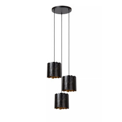 Suspension Almelo noire et or Ø 45 cm E27 3 x 40 W LUCIDE Suspension Almelo noire et or Ø 45 cm E27 3 x 40 W LUCIDE