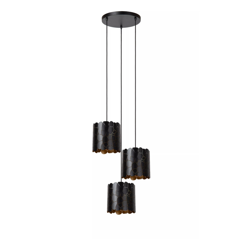 Suspension Almelo noire et or Ø 45 cm E27 3 x 40 W LUCIDE Suspension Almelo noire et or Ø 45 cm E27 3 x 40 W LUCIDE