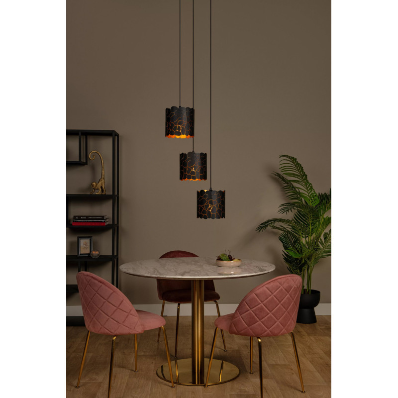 Suspension Almelo noire et or Ø 45 cm E27 3 x 40 W LUCIDE Suspension Almelo noire et or Ø 45 cm E27 3 x 40 W LUCIDE