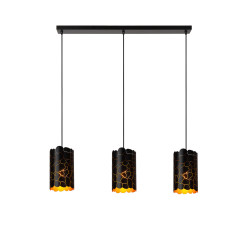 Suspension Almelo noire et or E27 3 x 40 W LUCIDE
