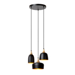 Suspension Chayanne noire Ø 30 cm E14 3 x 10 W LUCIDE