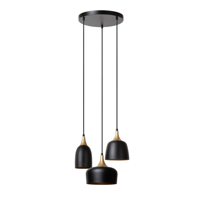 Suspension Chayanne noire Ø 30 cm E14 3 x 10 W LUCIDE Suspension Chayanne noire Ø 30 cm E14 3 x 10 W LUCIDE