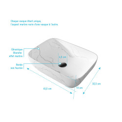 Vasque Rectangulaire Marbre Blanc – Design & Chic | AURLANE Vasque Rectangulaire Marbre Blanc – Design & Chic | AURLANE