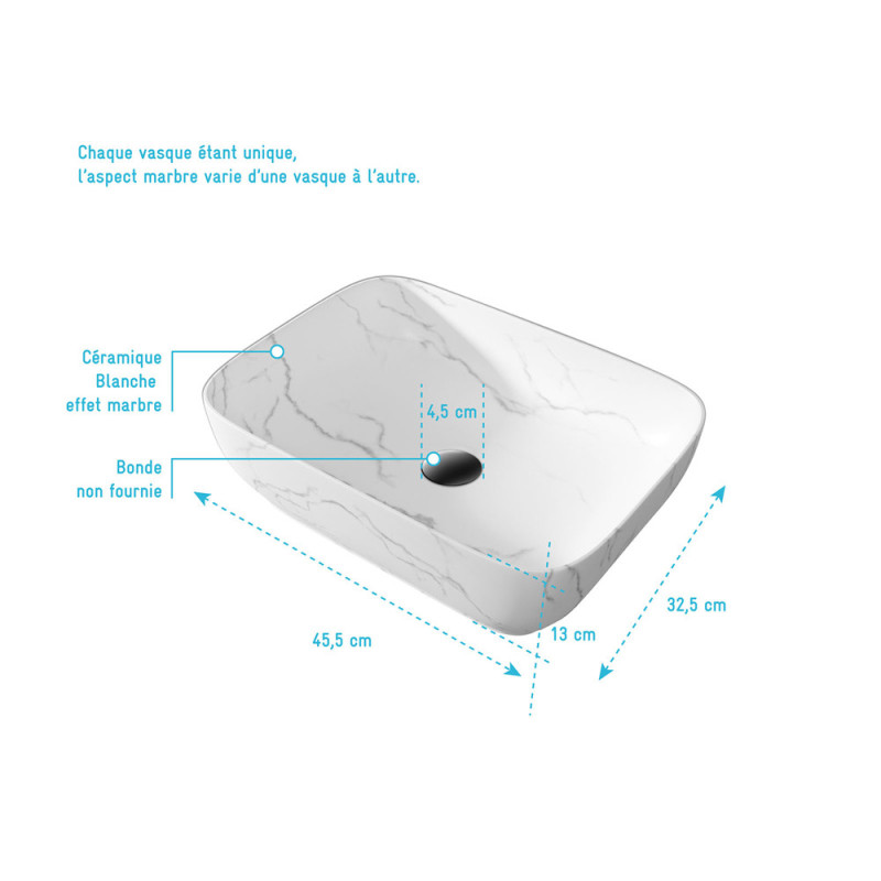 Vasque Rectangulaire Marbre Blanc – Design & Chic | AURLANE Vasque Rectangulaire Marbre Blanc – Design & Chic | AURLANE