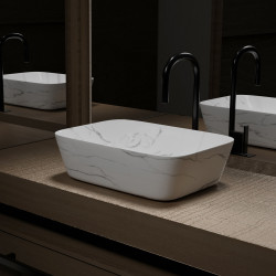 Vasque Rectangulaire Marbre Blanc – Design & Chic | AURLANE Vasque Rectangulaire Marbre Blanc – Design & Chic | AURLANE