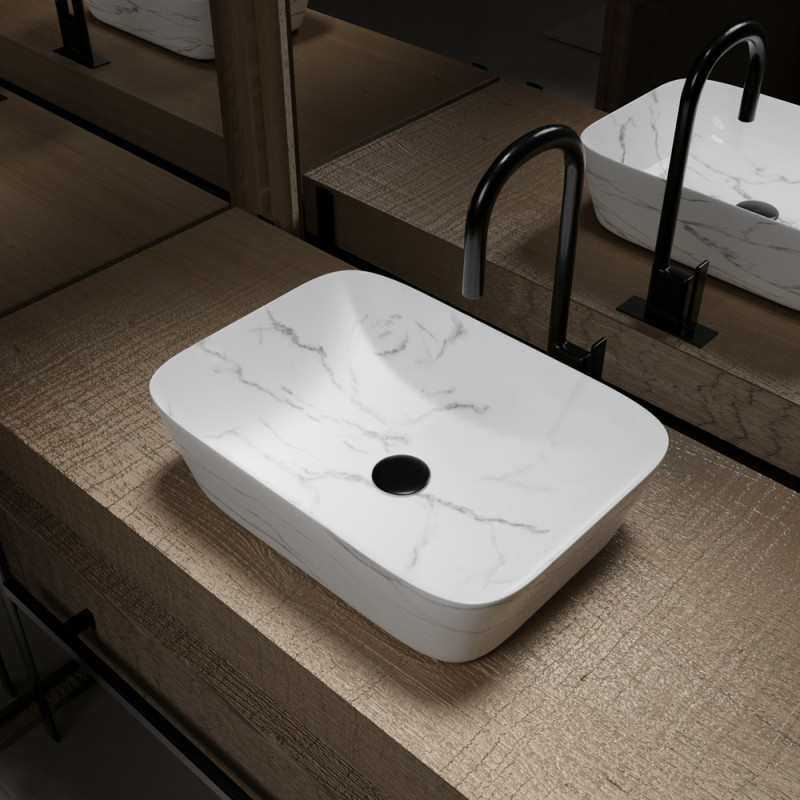 Vasque Rectangulaire Marbre Blanc – Design & Chic | AURLANE Vasque Rectangulaire Marbre Blanc – Design & Chic | AURLANE