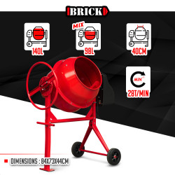 Bétonnière 140 L – Idéale pour vos travaux | BRICK Bétonnière 140 L – Idéale pour vos travaux | BRICK