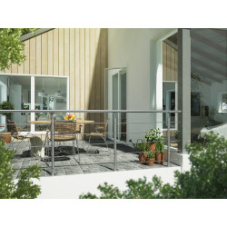 Kit garde-corps à fixation au sol Harmony argent 250 cm SOGEM